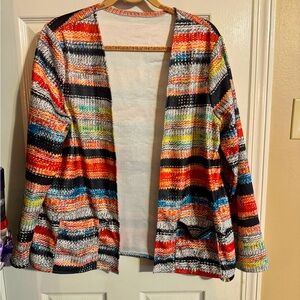Very colorful cardigan polyester blend Sz. XXL $10 very light feel